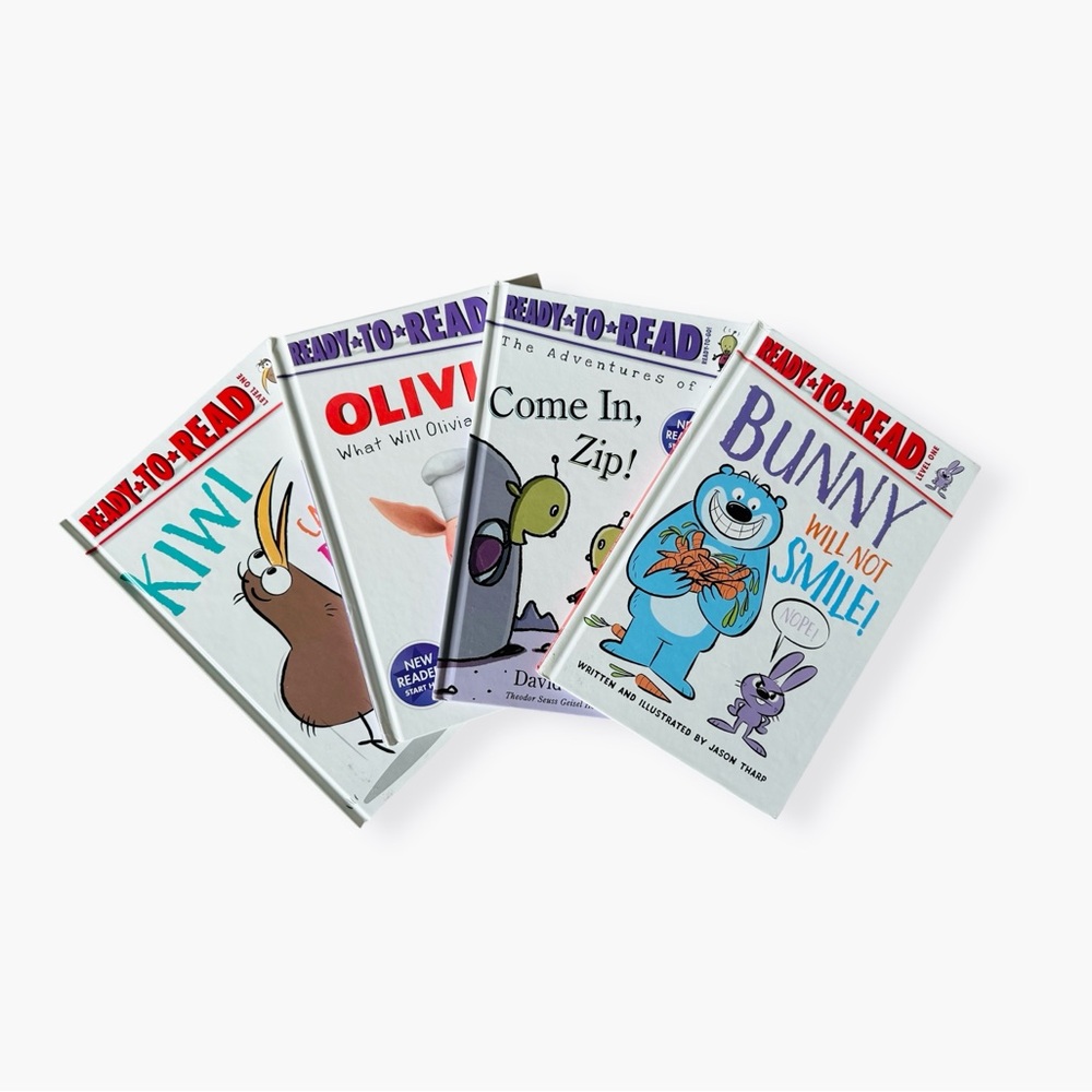 Ready to Read Hardcover Books Lot of 4 Leveled Readers Olivia Zip Kiwi Bunny